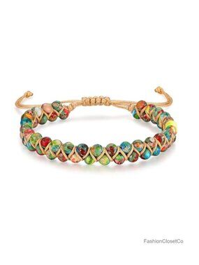 Handmade Natural Jasper Stone Double Layer Healing Bead Bracelet